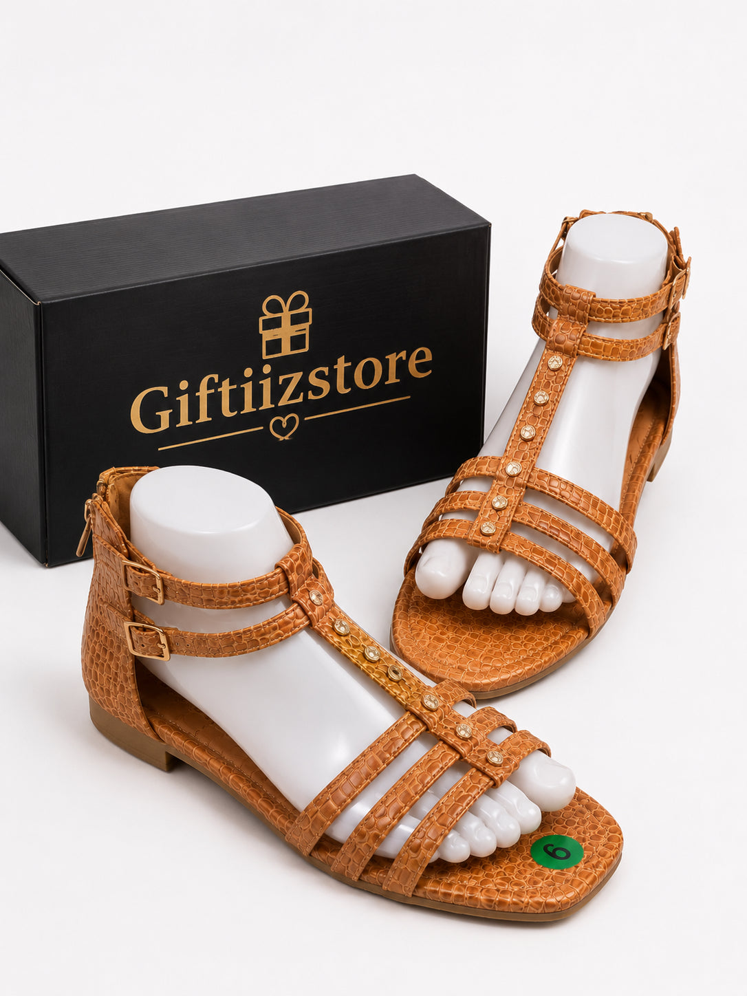 Women’s Rhinestone Gladiator Flat Sandals – Burgundy | Zip Back Casual Summer Sh image 2