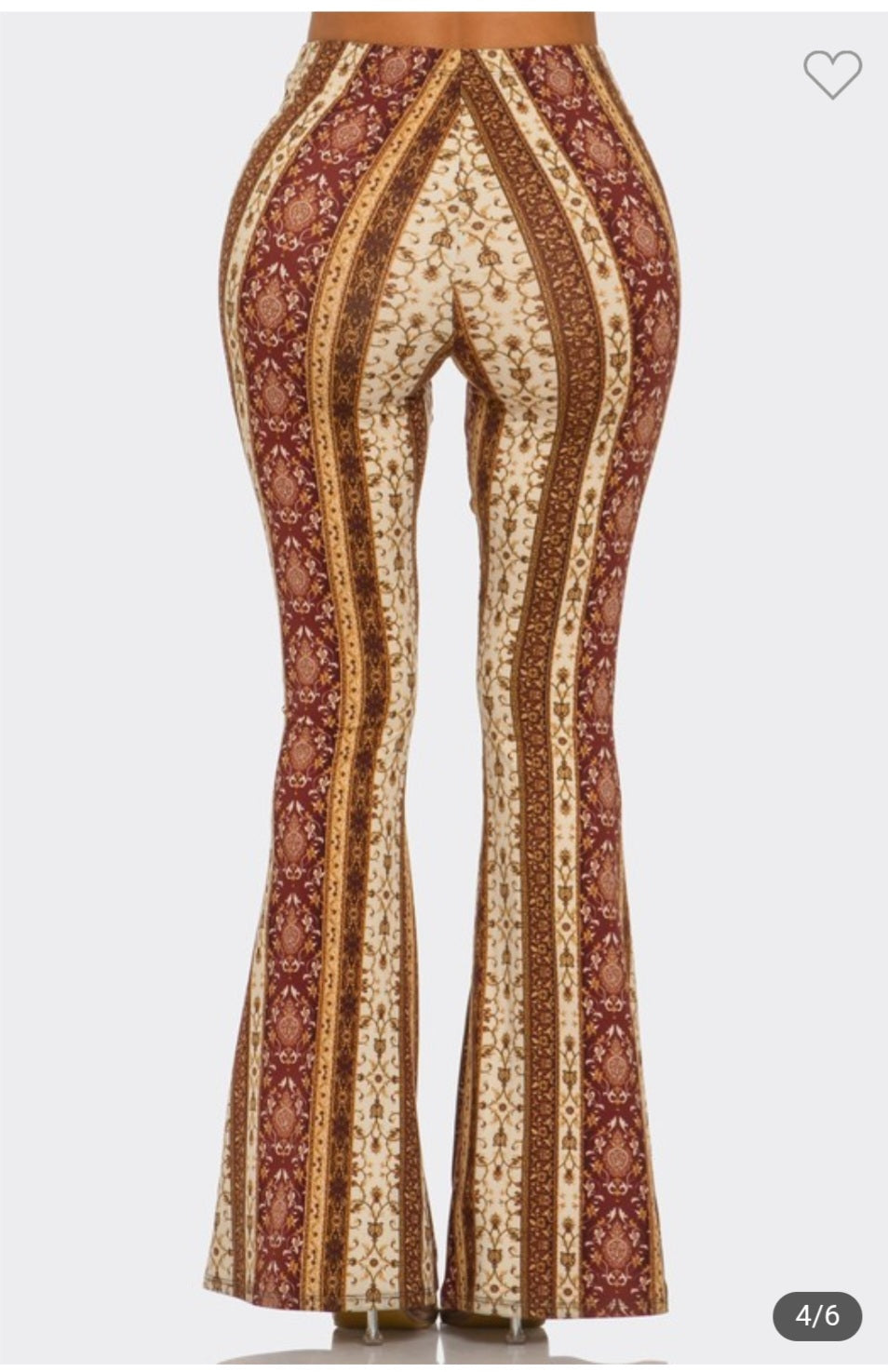 Boho floral printed flared long pants image 3