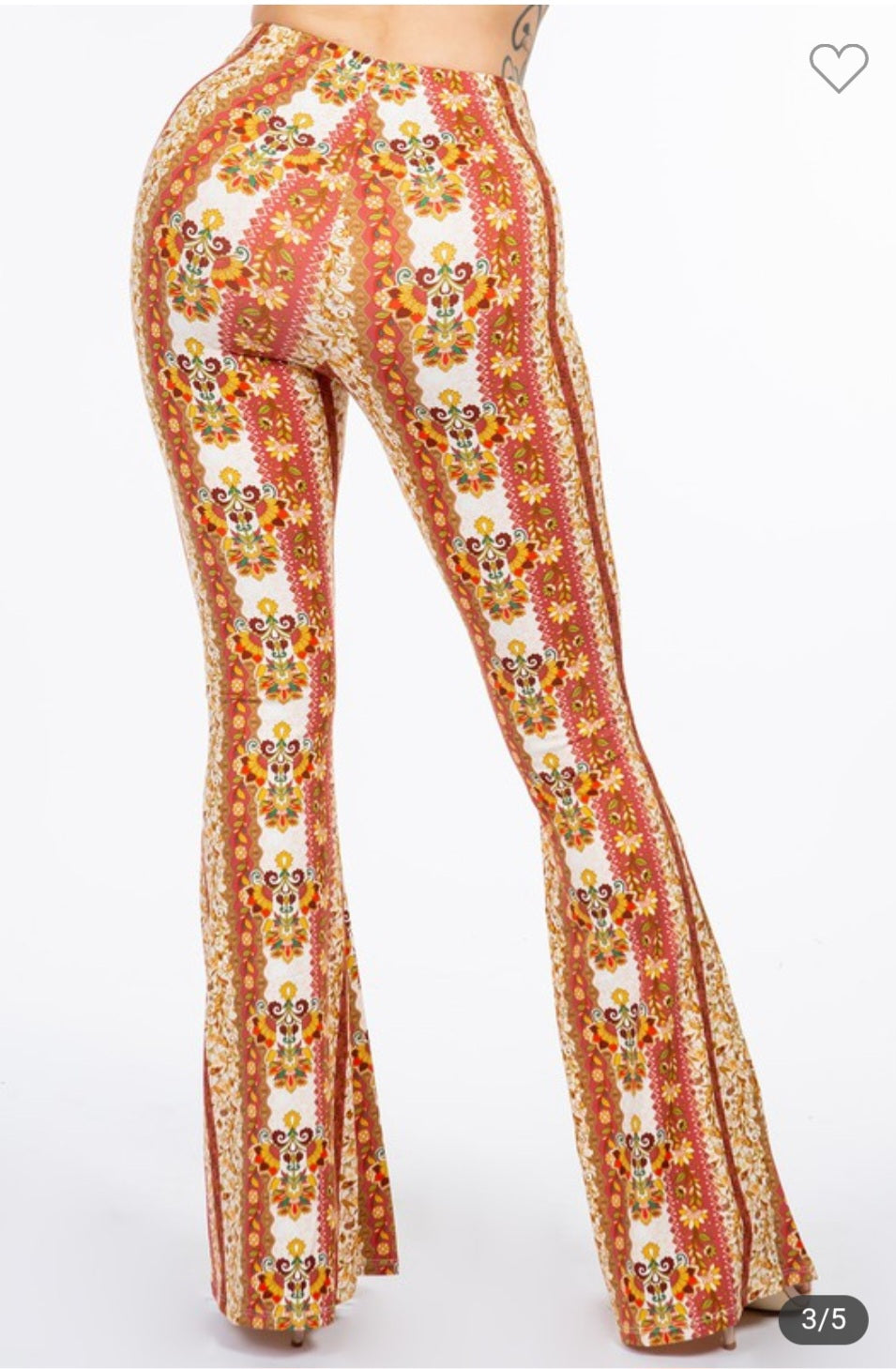 Boho floral flared long pants image 3