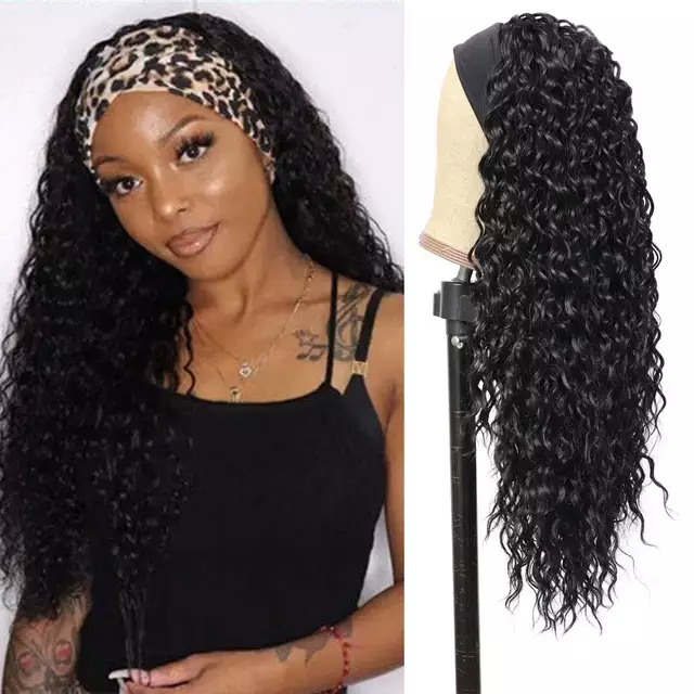wig curly Headband wigs for blac women wet and wavy