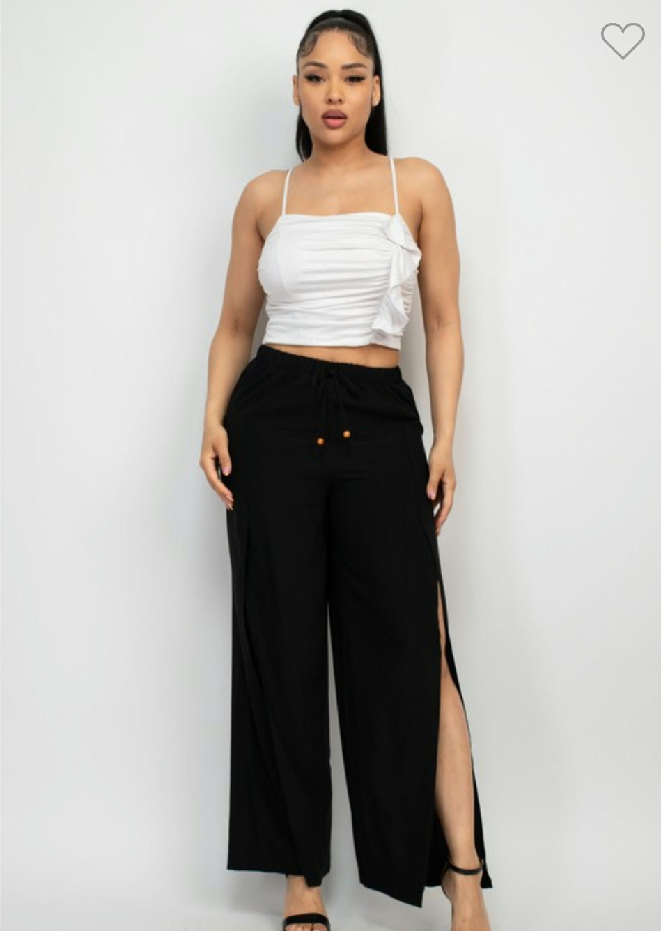 Side slit drawstring pants image 7