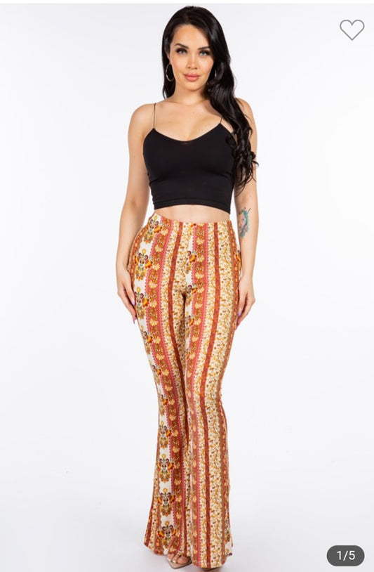 Boho floral flared long pants  image 0