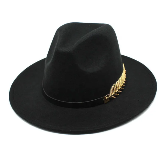 Hot-seller 100% Polyester Vintage Formal Jazz Hat Felt Fedora Wide Brim Fedora H image 0