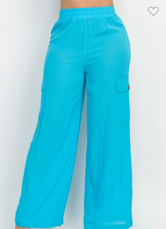 High-rise Elastic cargo pants  image 0