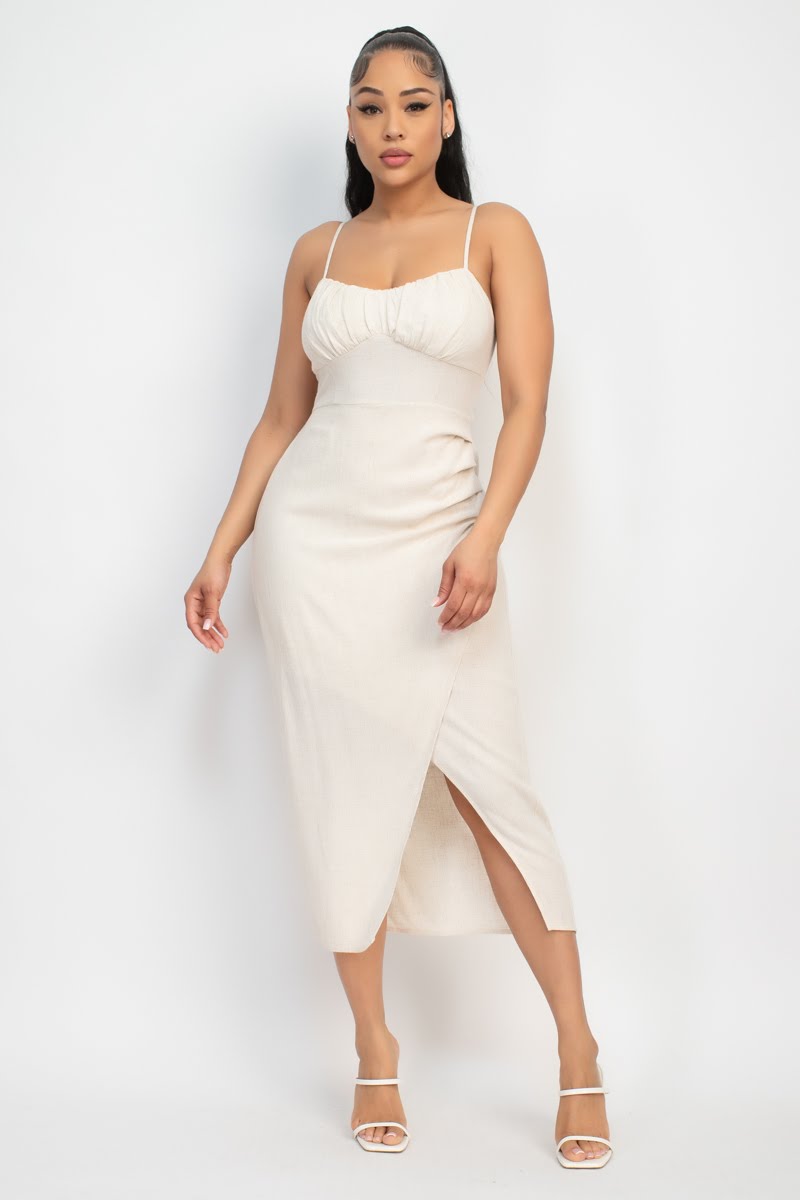 Shirred bust wrap  Tie back dress  image 1