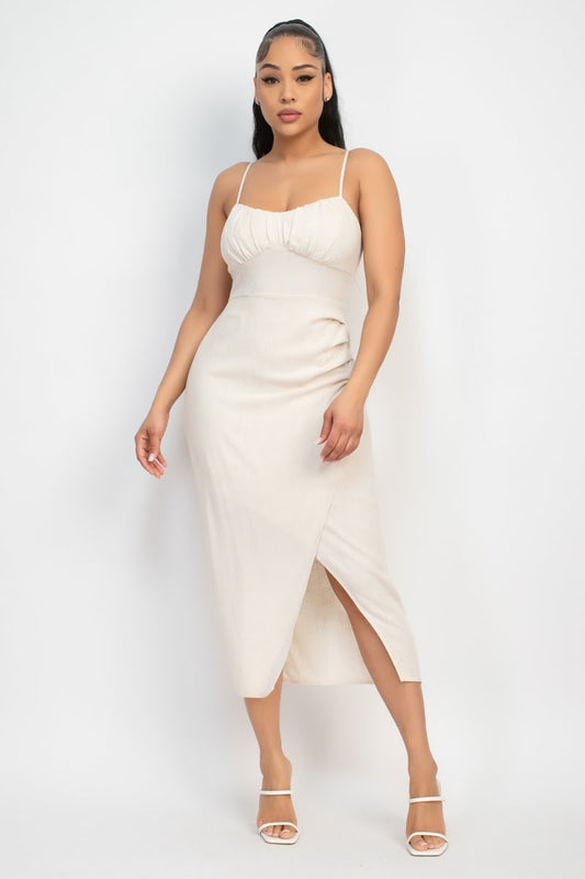 Shirred bust wrap  Tie back dress  image 1