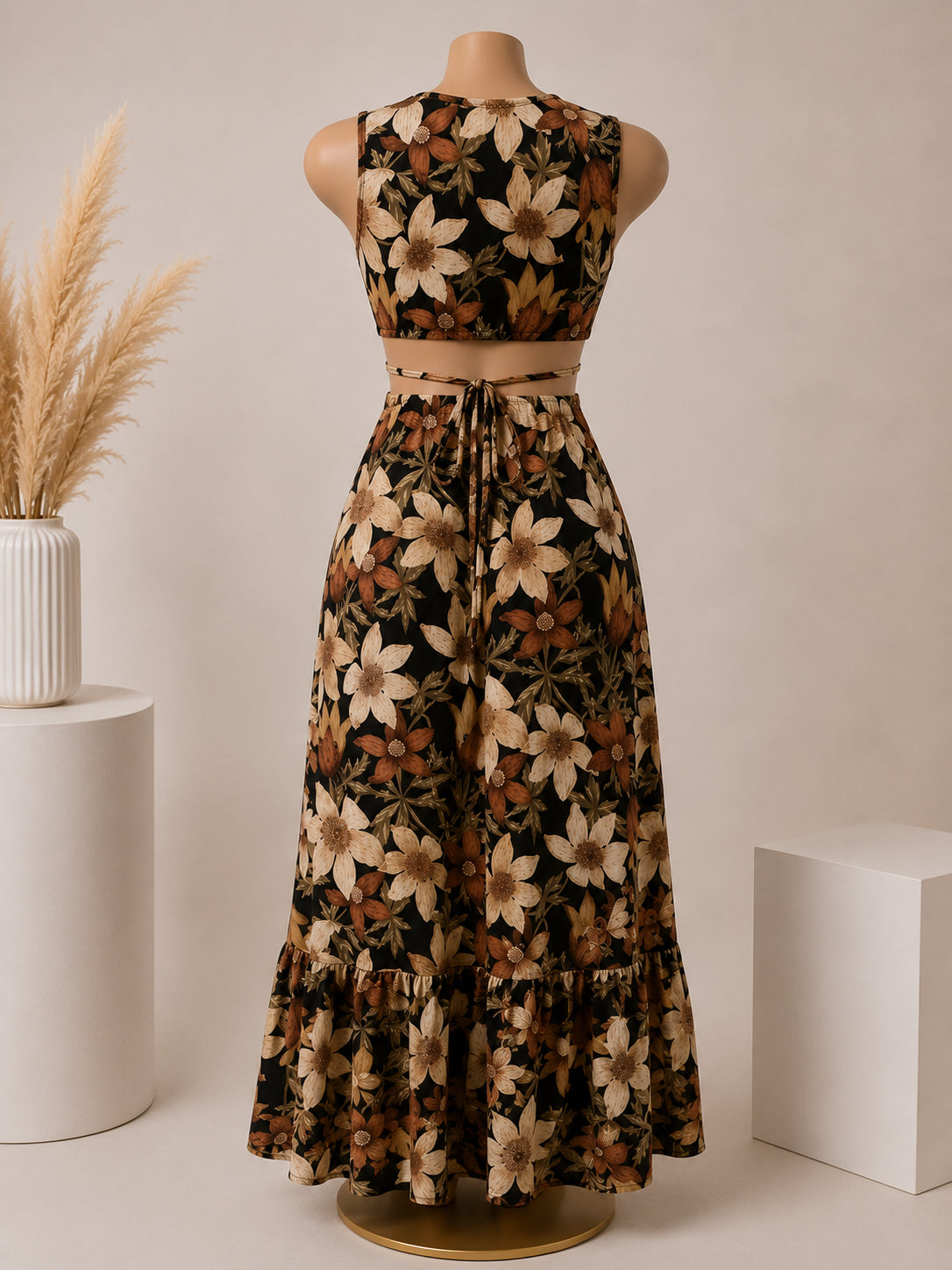 Autumn Bloom Cutout Maxi Dress   image 2